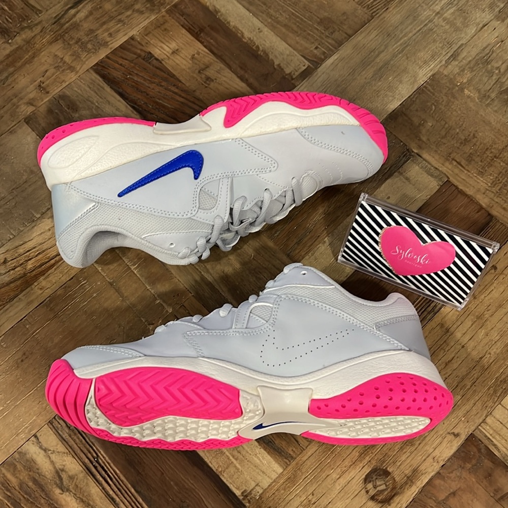 🔥Nike Court Lite 2 Platinum/Blue Women's Shoe  NWT - Picture 2 of 10